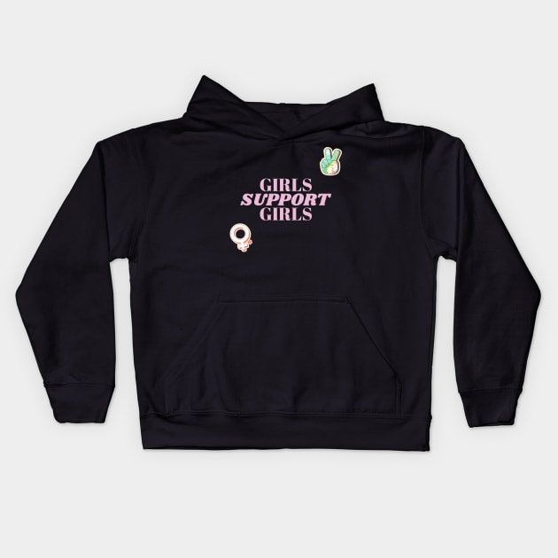 girls support girls Kids Hoodie by Theblackberry